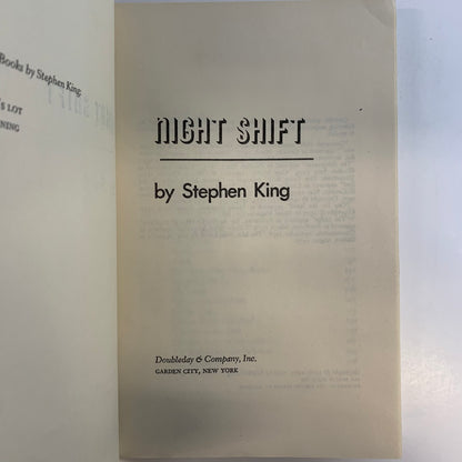 Night Shift - Stephen King - Book Club Edition - 1978