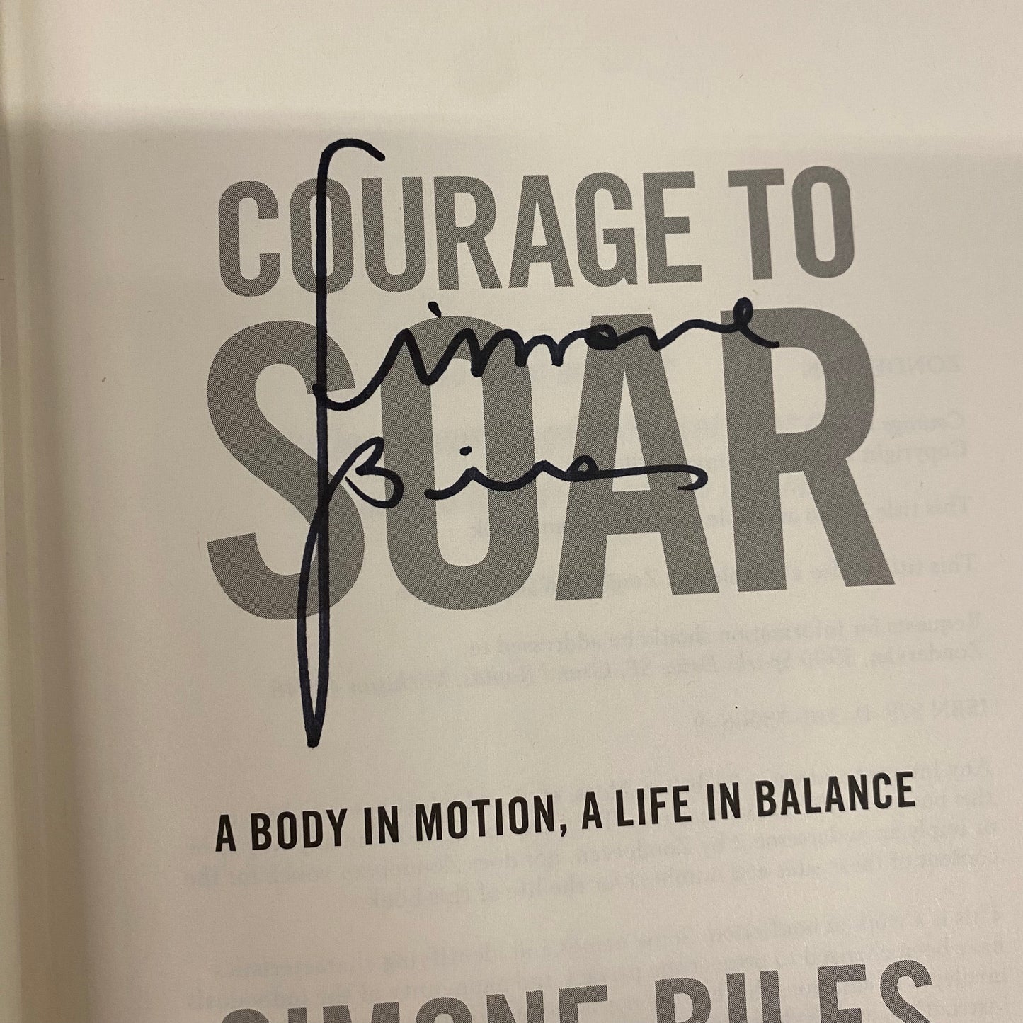 Courage to Soar - Simone Biles - Signed - 2016