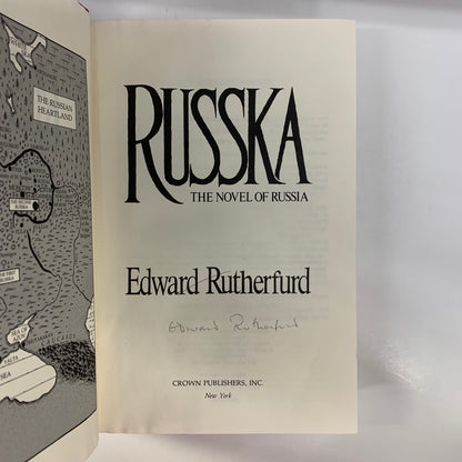 Russka: The Novel of Russia - Edward Rutherfurd - Signed - Water Damage - 1991