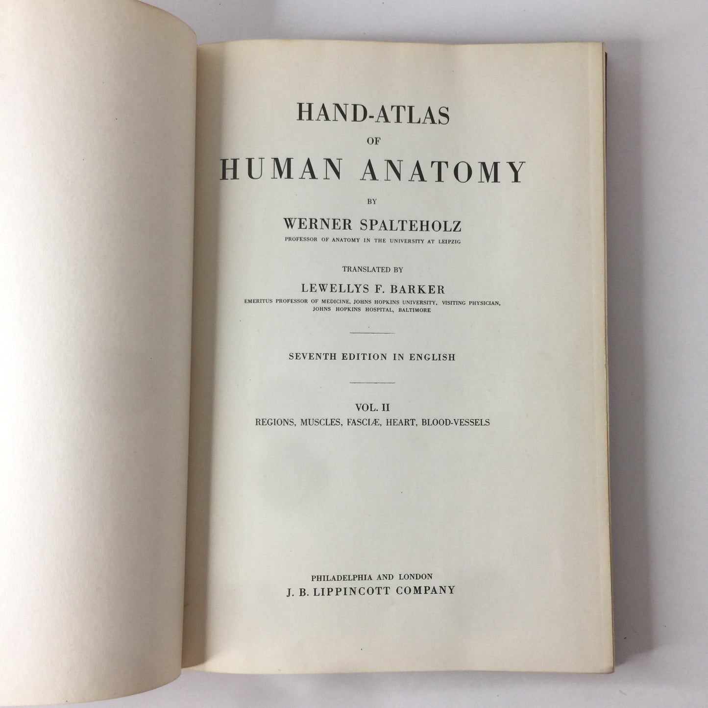 Hand Atlas of Human Anatomy - Werner Spalteholz - 2 Vol. Set - c. 1910