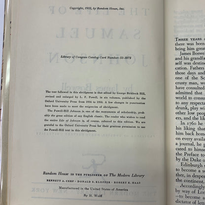The Life of Samuel Johnson - James Boswell - 1952