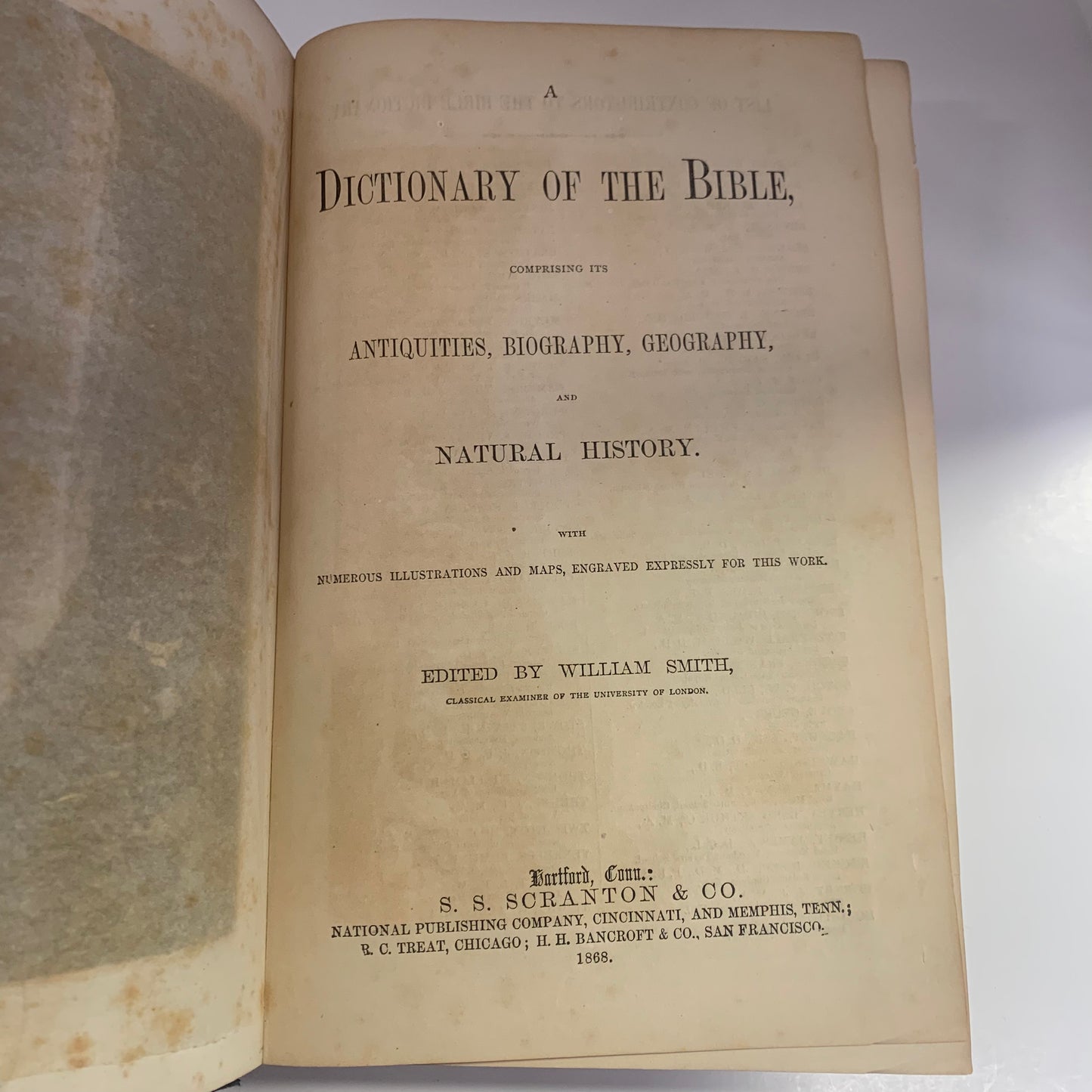 Dictionary of the Bible - Edited by William Smith - Loose Title Page - 1868