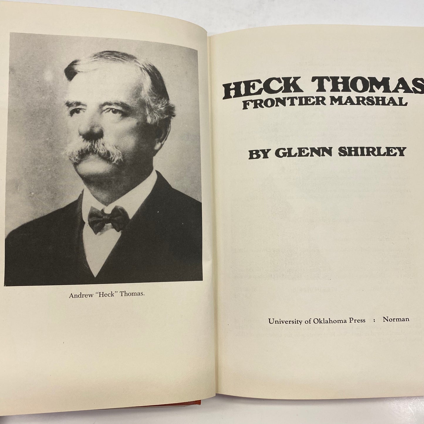 Heck Thomas Frontier Marshal - Glenn Shirley - Marshal Section - 1981