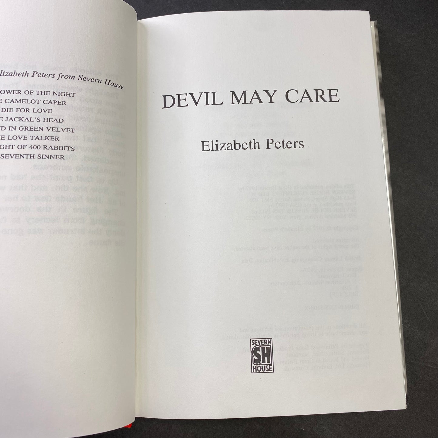 Devil May Care - Elizabeth Peters - 1st Edition - Scarce - 1997