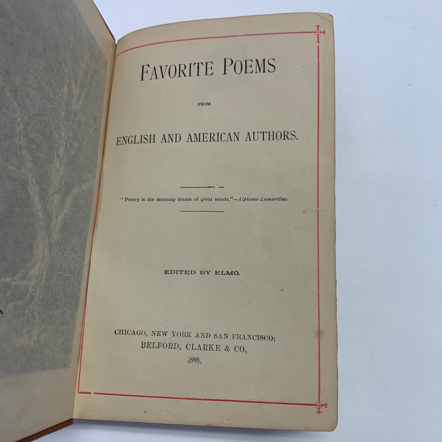 Favorite Poems From English and American Authors - Belford, Clarke & Co. - 1888