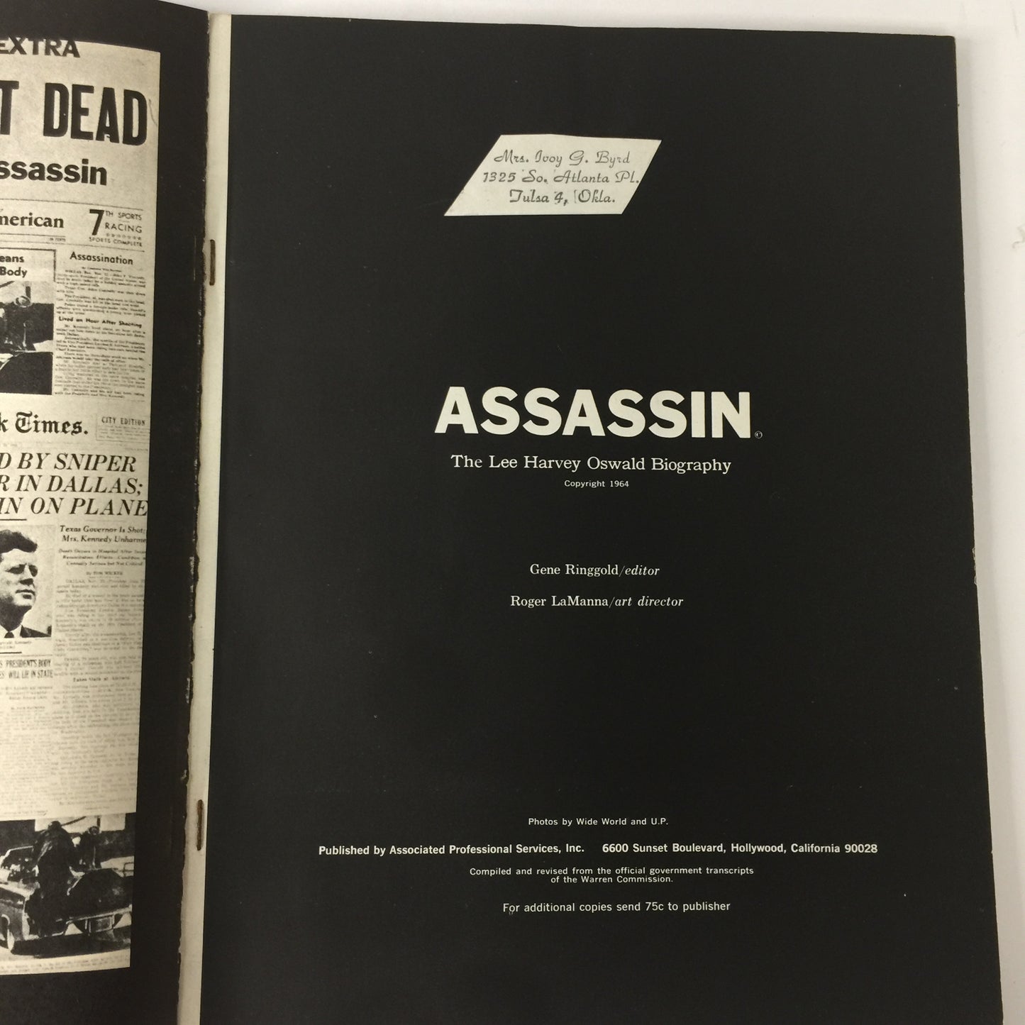 The Bizarre and Intimate Life of an Assassin - Gene Ringgold and Roger LaManna - 1964