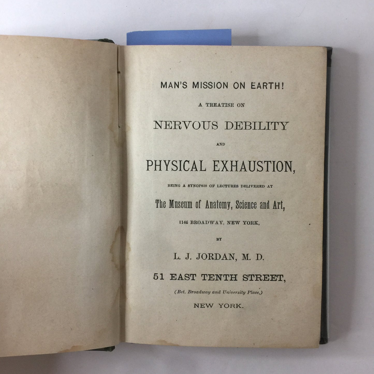 Man’s Mission on Earth - Dr. L. J. Jordan - 1871