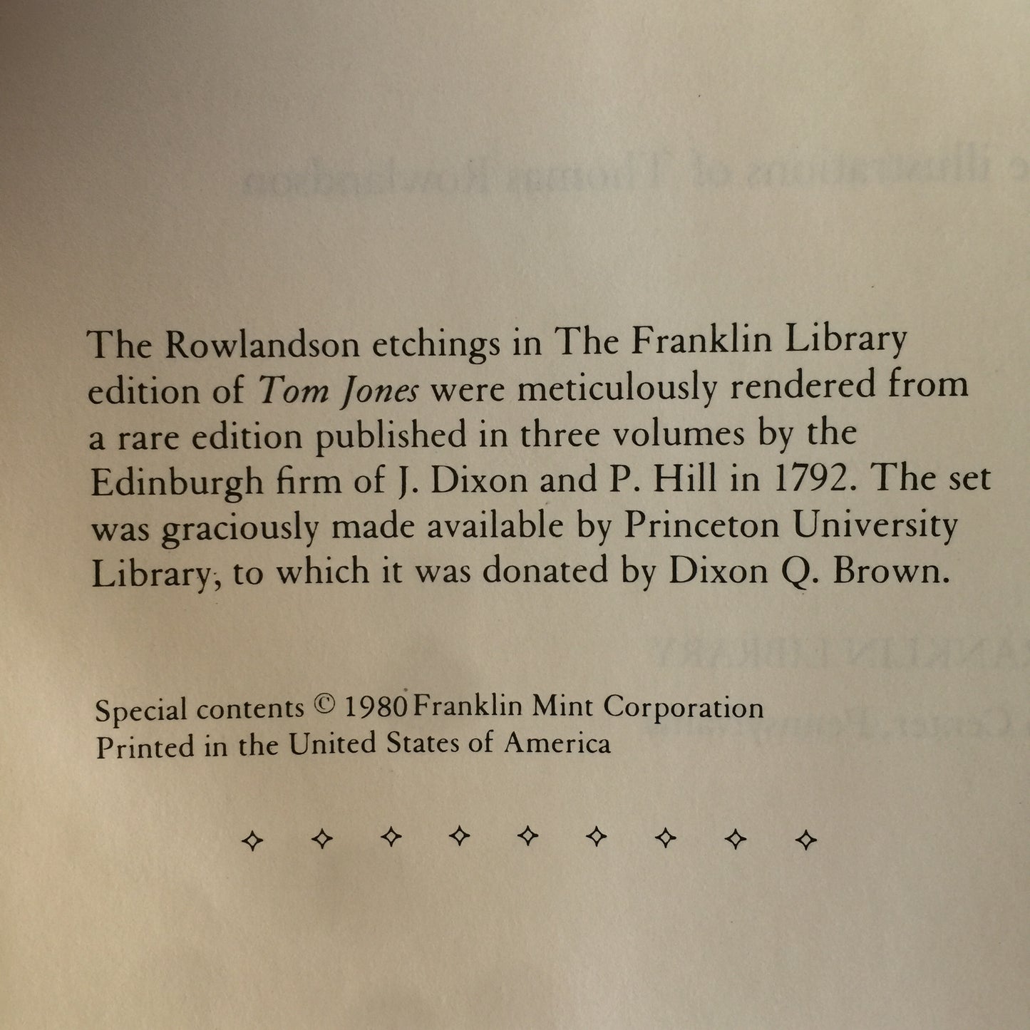 Tom Jones - Henry Fielding - Franklin Library - 1980