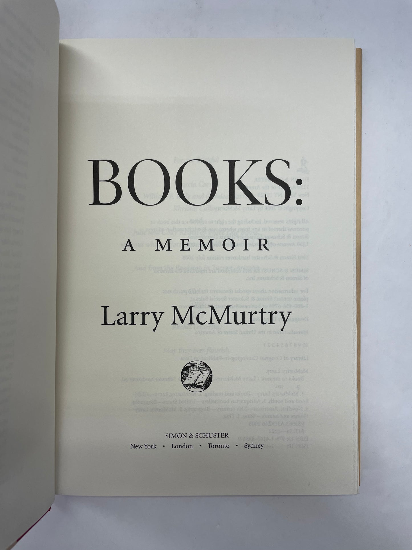 Books: A Memoir - Larry McMurtry - 1st Edition - 2008