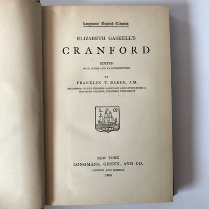 Cranford - Elizabeth Gaskell - 1st Thus - 1925