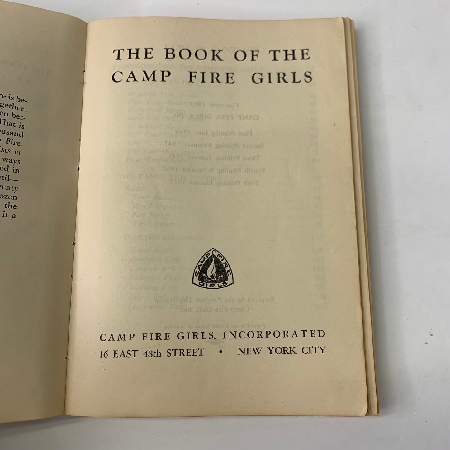 Book of the Camp Fire Girls - Various - 5th Print - 1953