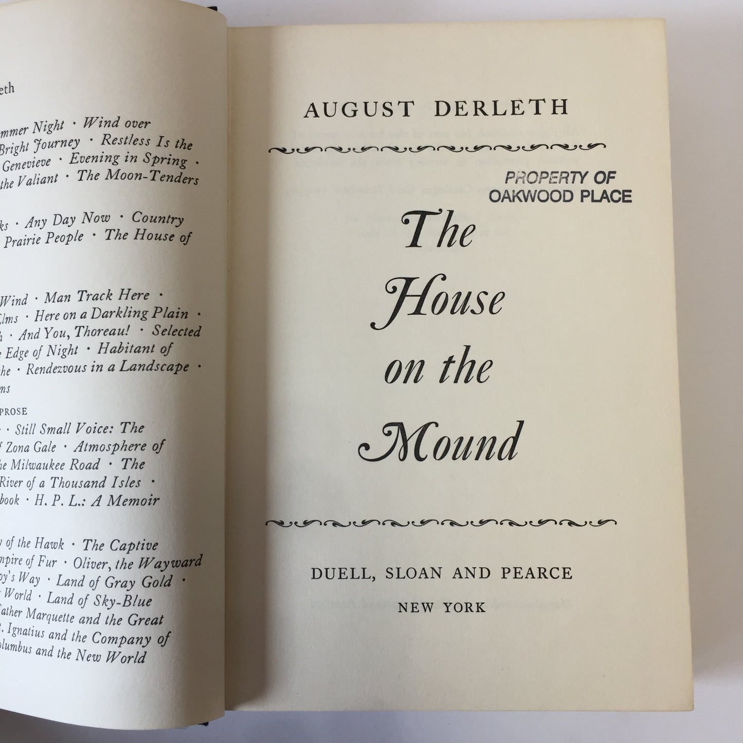 The House on the Mound - August Derleth - 1st Edition, Signed - 1958