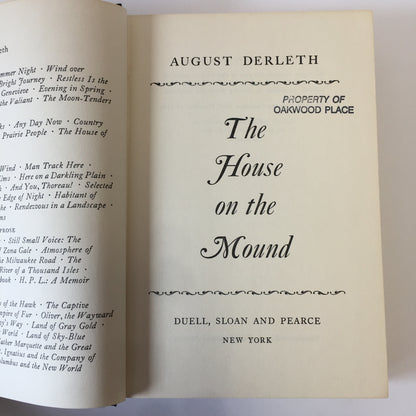 The House on the Mound - August Derleth - 1st Edition, Signed - 1958