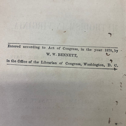 Memorials of Methodism in Virginia - Rev. William W. Bennett - 1871