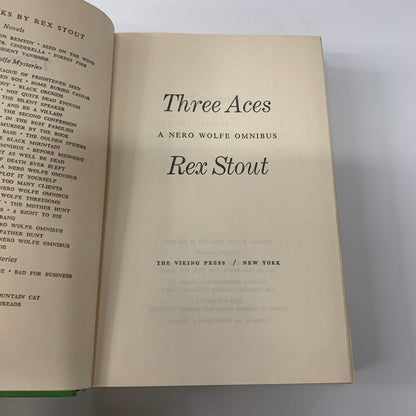 Three Aces - Rex Stout - Book Club Edition - 1971