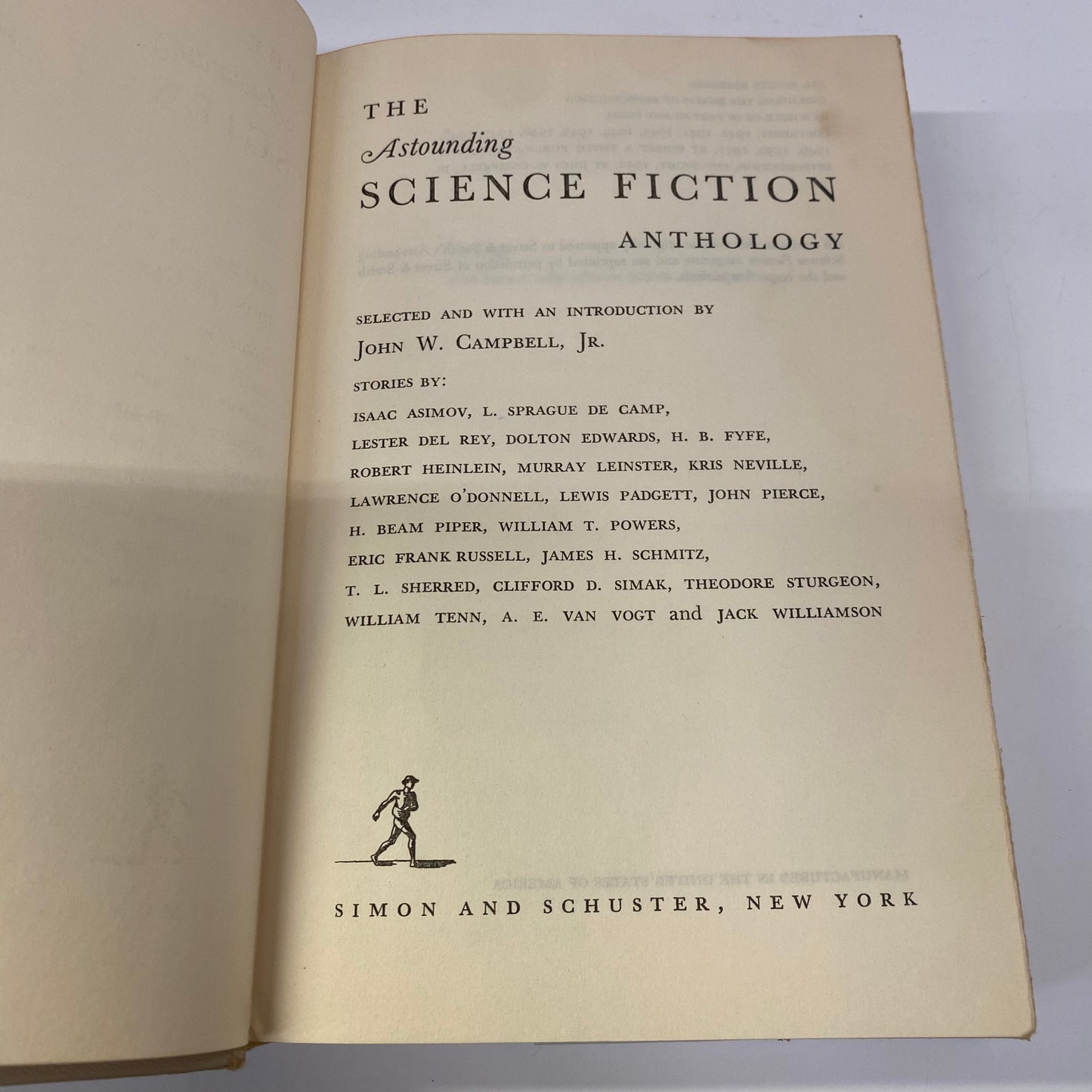 The Astounding Science Fiction Anthology - John W. Campbell - Book Club Edition - 1952