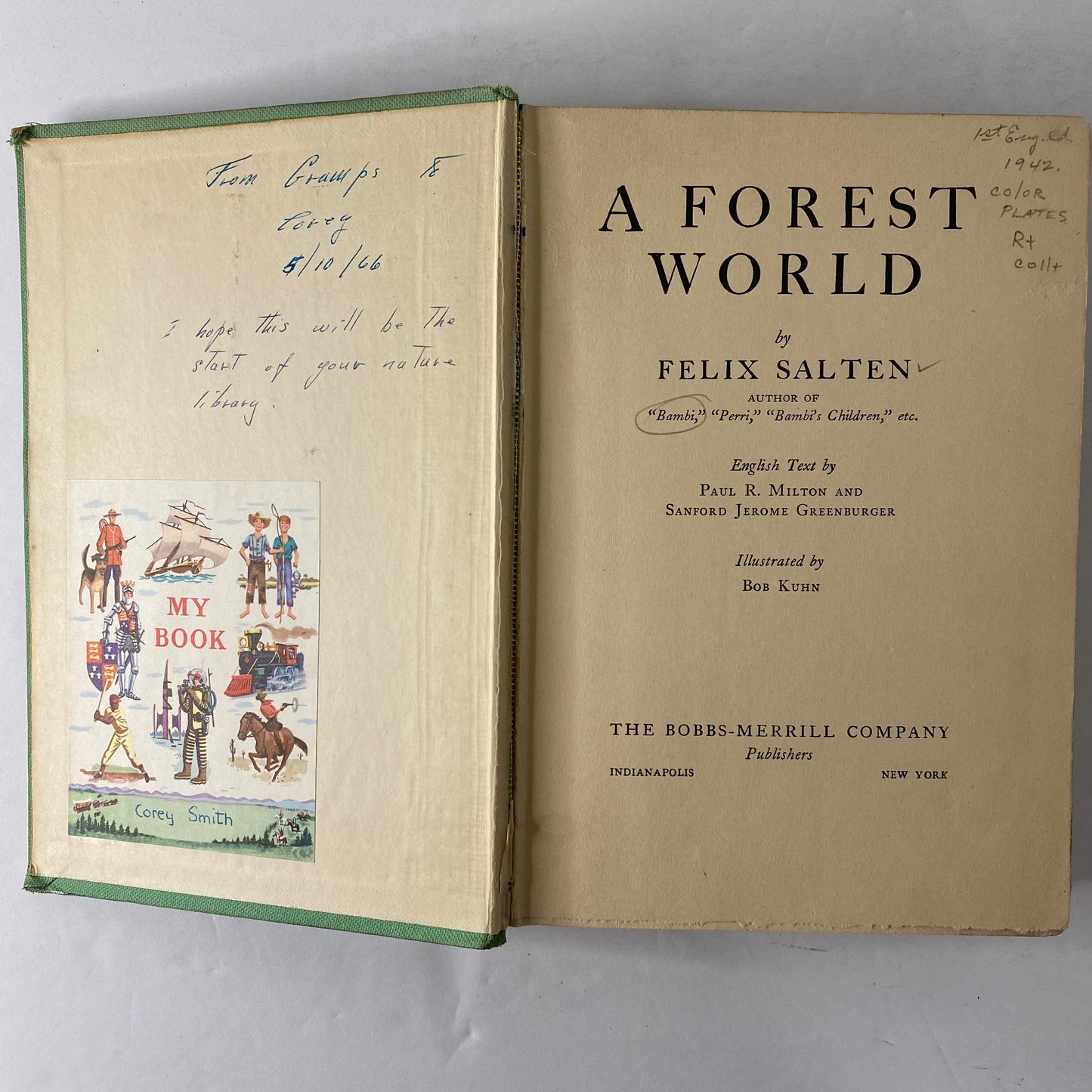 A Forest World - Felix Salten - 1st Thus - 1942