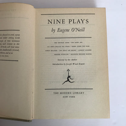 Nine Plays by Eugene O’Neill - Eugene O’Neill - Modern Library Giant - 1954