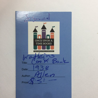 Watkins Cook Book - Elaine Allen - Signed - 1938