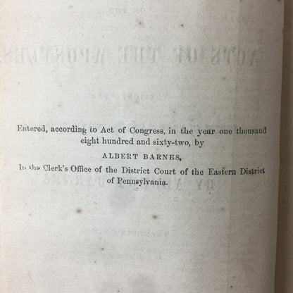 Barnes Notes: Acts of the Apostles - A. Barnes - Fold out Map - 1862