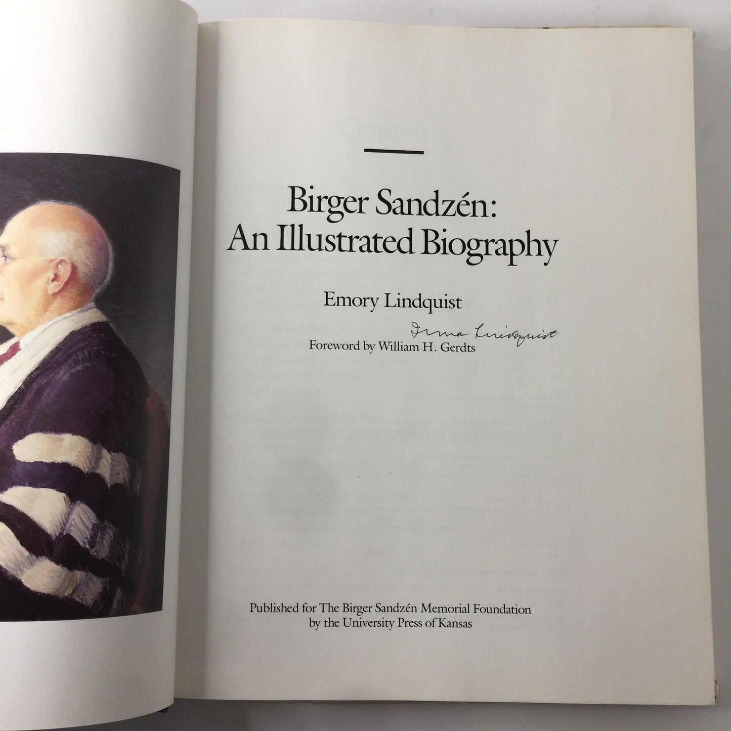 Birger Sandzén: An Illustrated Biography - Emory Lindquist - Signed by Author’s Wife - Contains Program