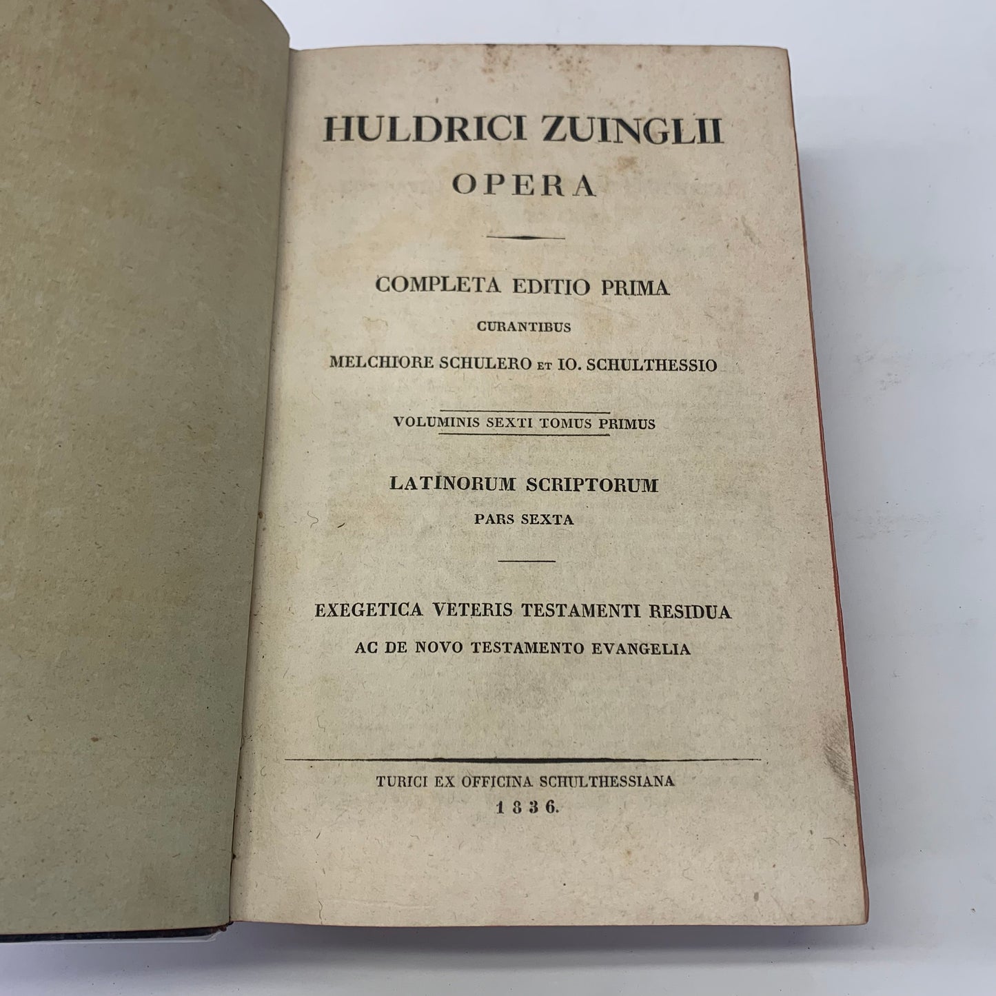 Huldrici Zuinglii Opera - 1836