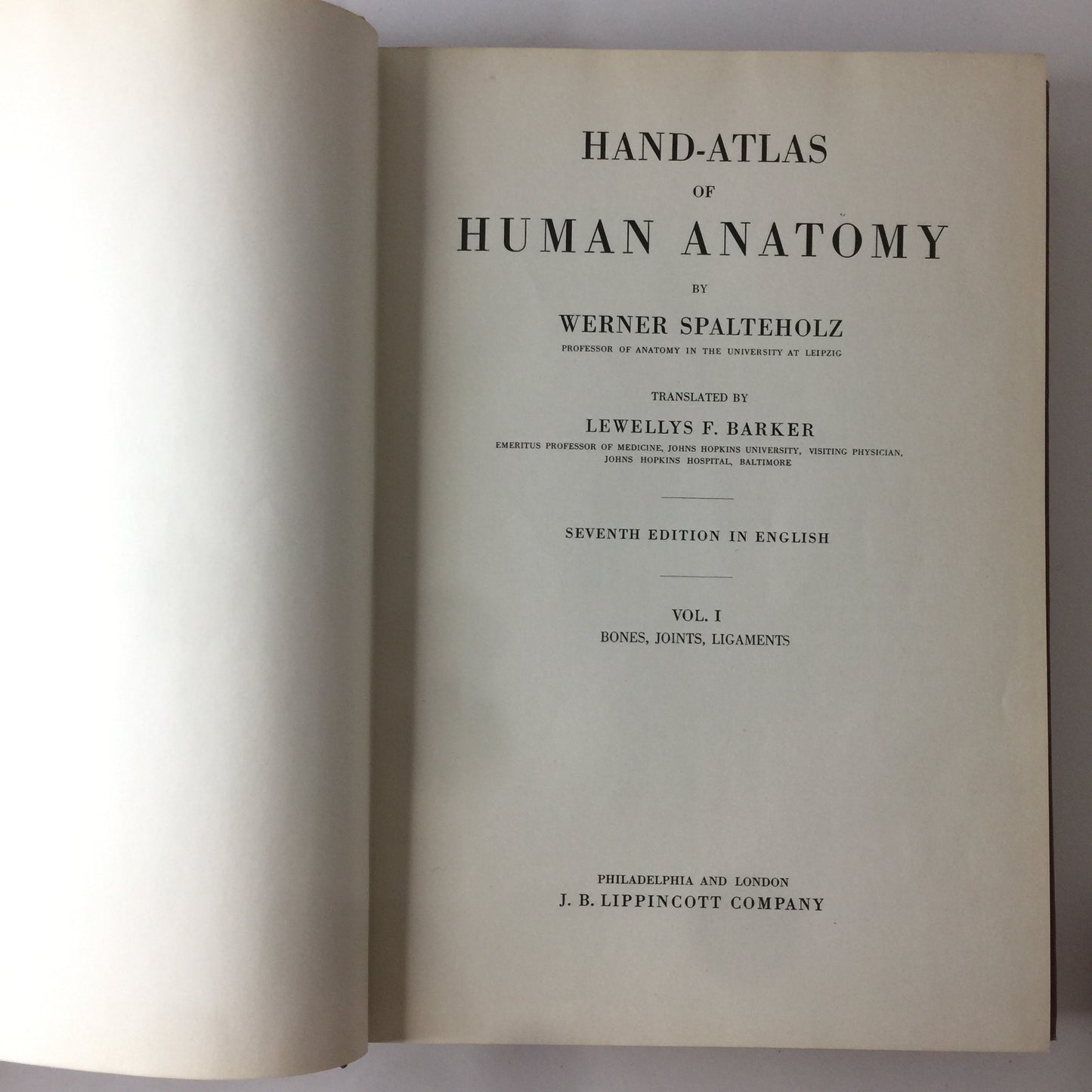 Hand Atlas of Human Anatomy - Werner Spalteholz - 2 Vol. Set - c. 1910