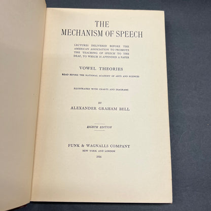 The Mechanism of Speech - Alexander Graham Bell - 1916