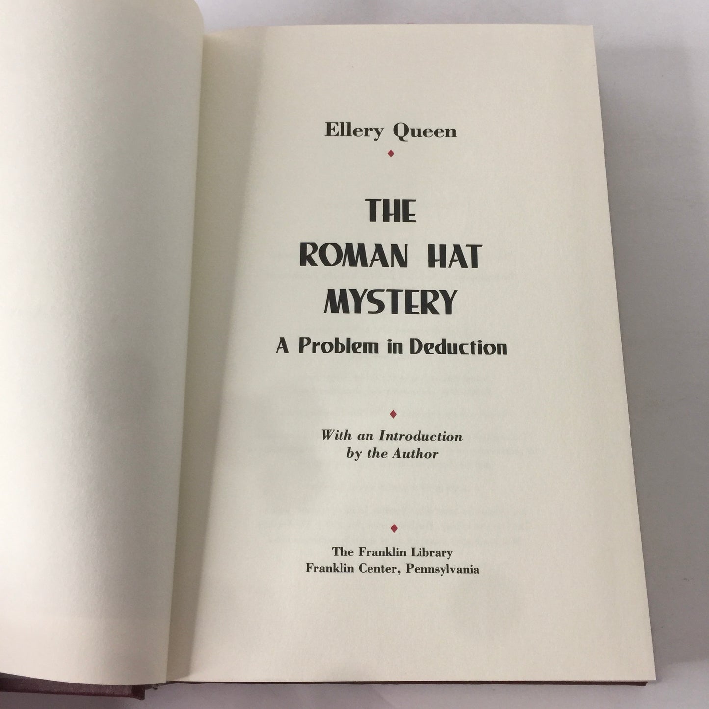 The Roman Hat Mystery - Ellery Queen - Franklin Library - 1989