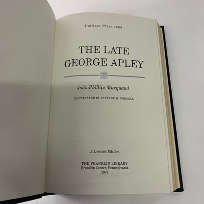 The Late George Apley - John Phillips Marquand - Franklin Library - 1977