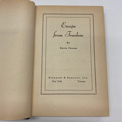 Escape From Freedom - Erich Fromm - 1941