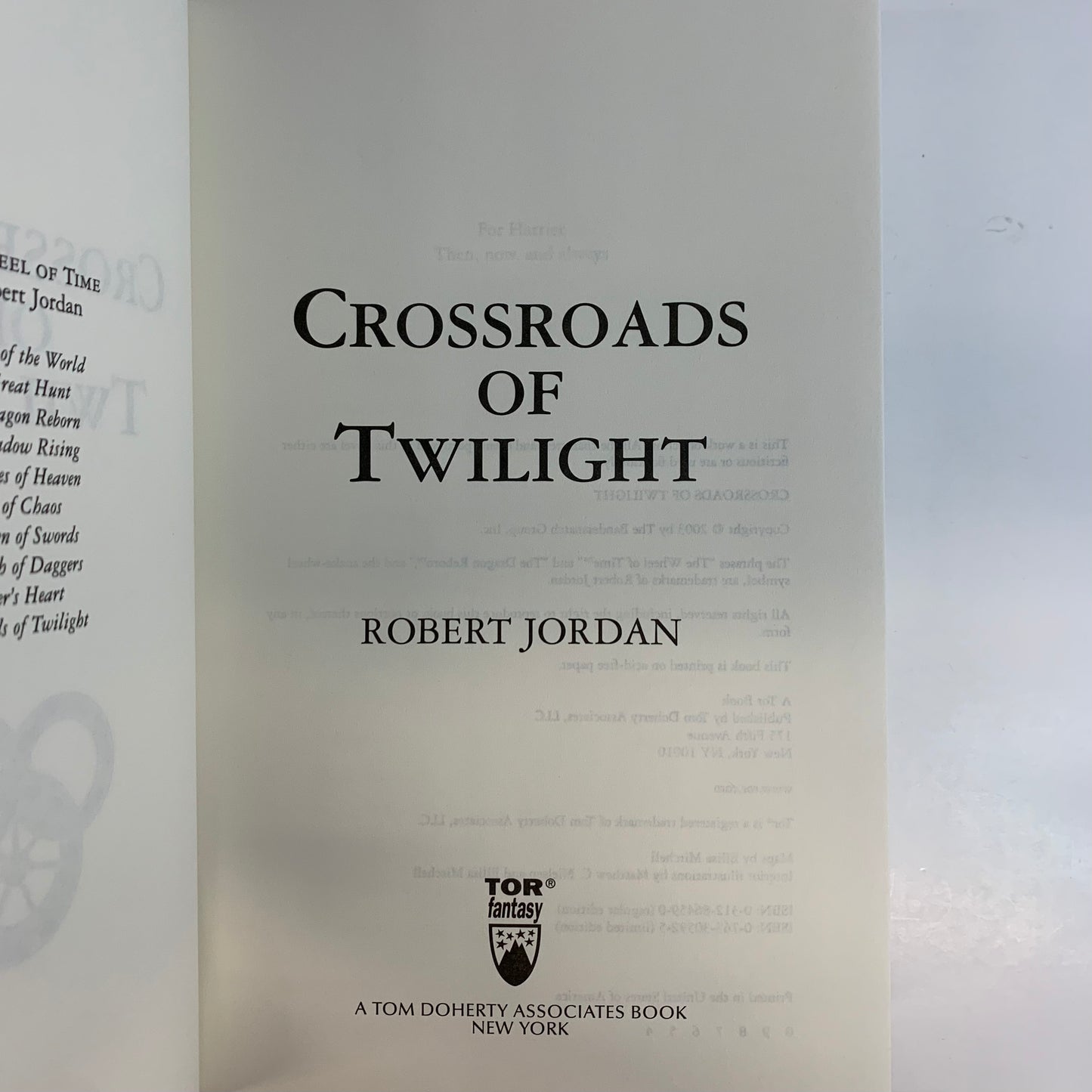 Crossroads of Twilight - Robert Jordan - 4th Print - 2003