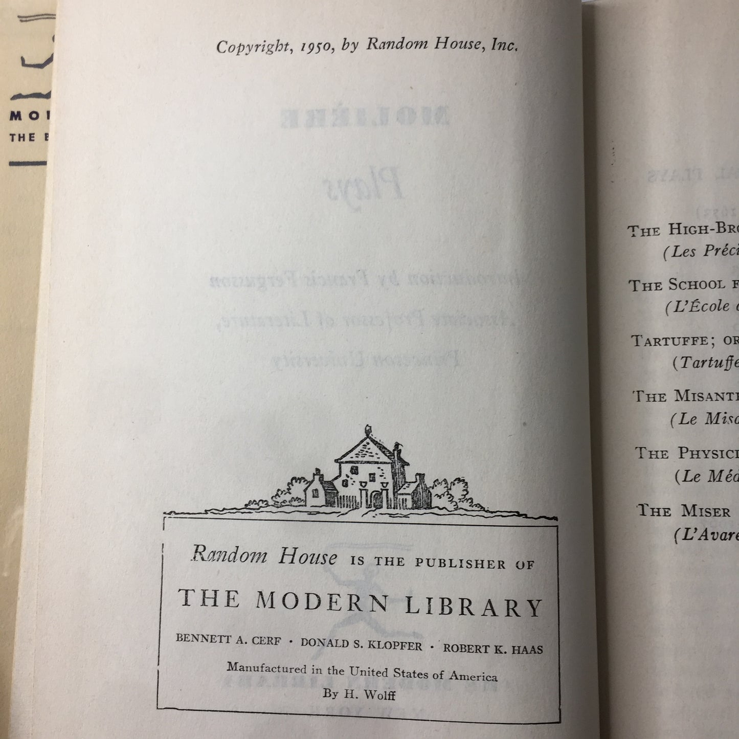 Plays by Molière - Molière - Modern Library - 1950