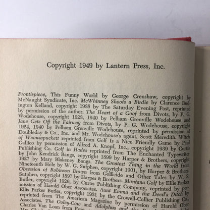 A Treasury of Golf Humor - Dave Stanley - 1949