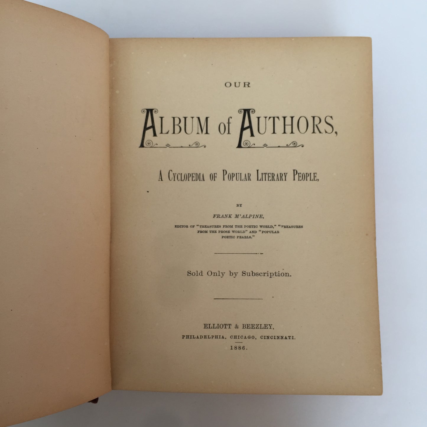 Our Album of Authors - Frank M’Alpine - 1885