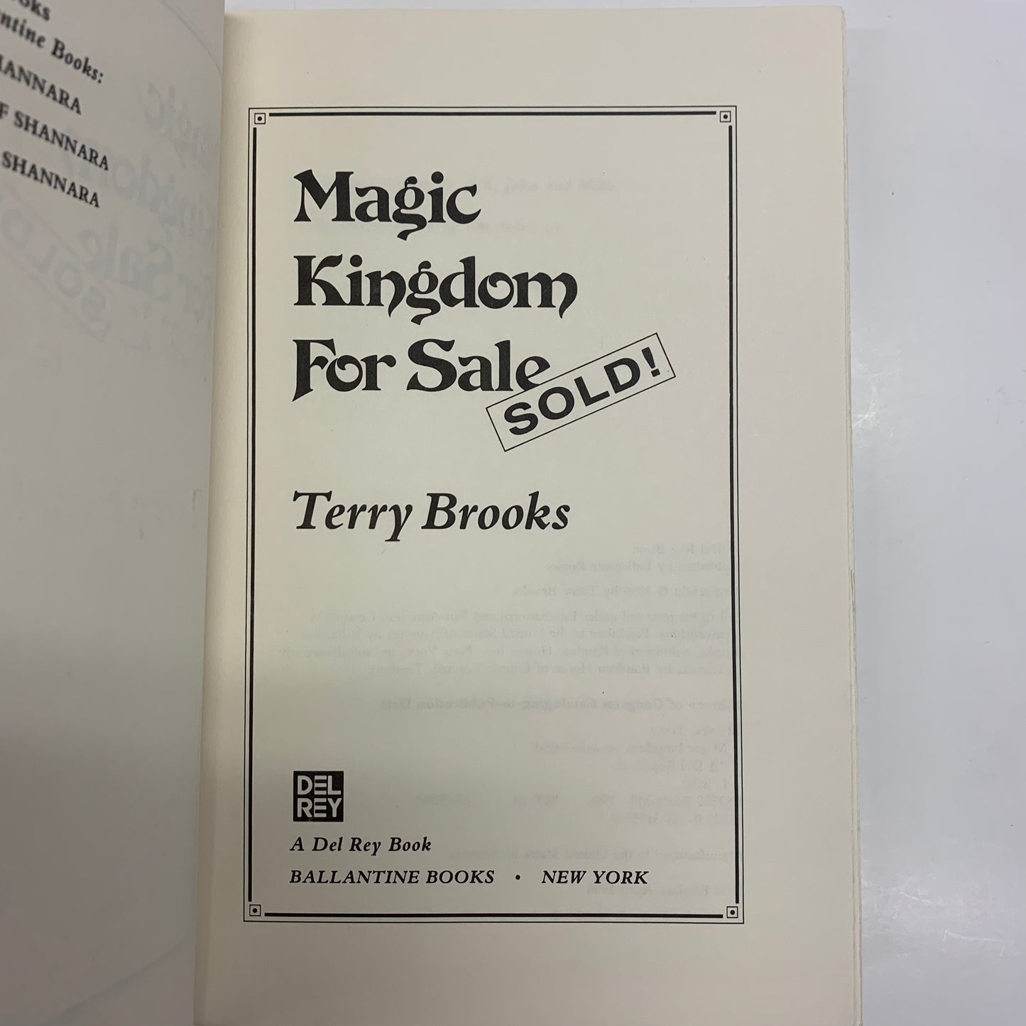 Magic Kingdom: For Sale/Sold! - Terry Brooks - First Edition - 1986