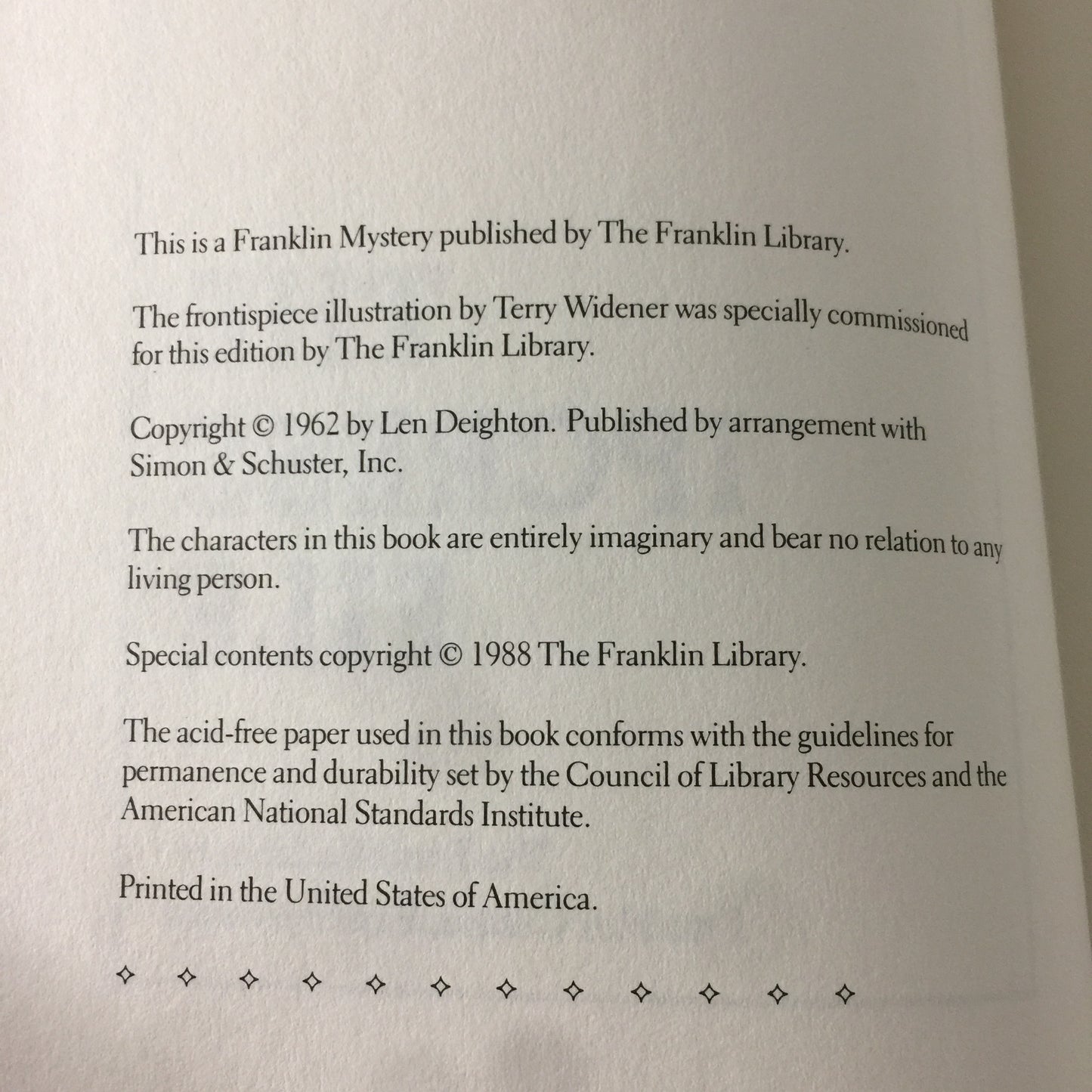 The Ipcress File - Len Deighton - Franklin Library - 1988