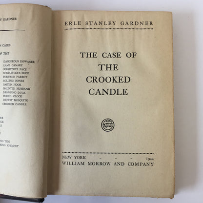 The Case of the Crooked Candle - Erle Stanley Gardner - 1st Edition - Victory Edition - 1944