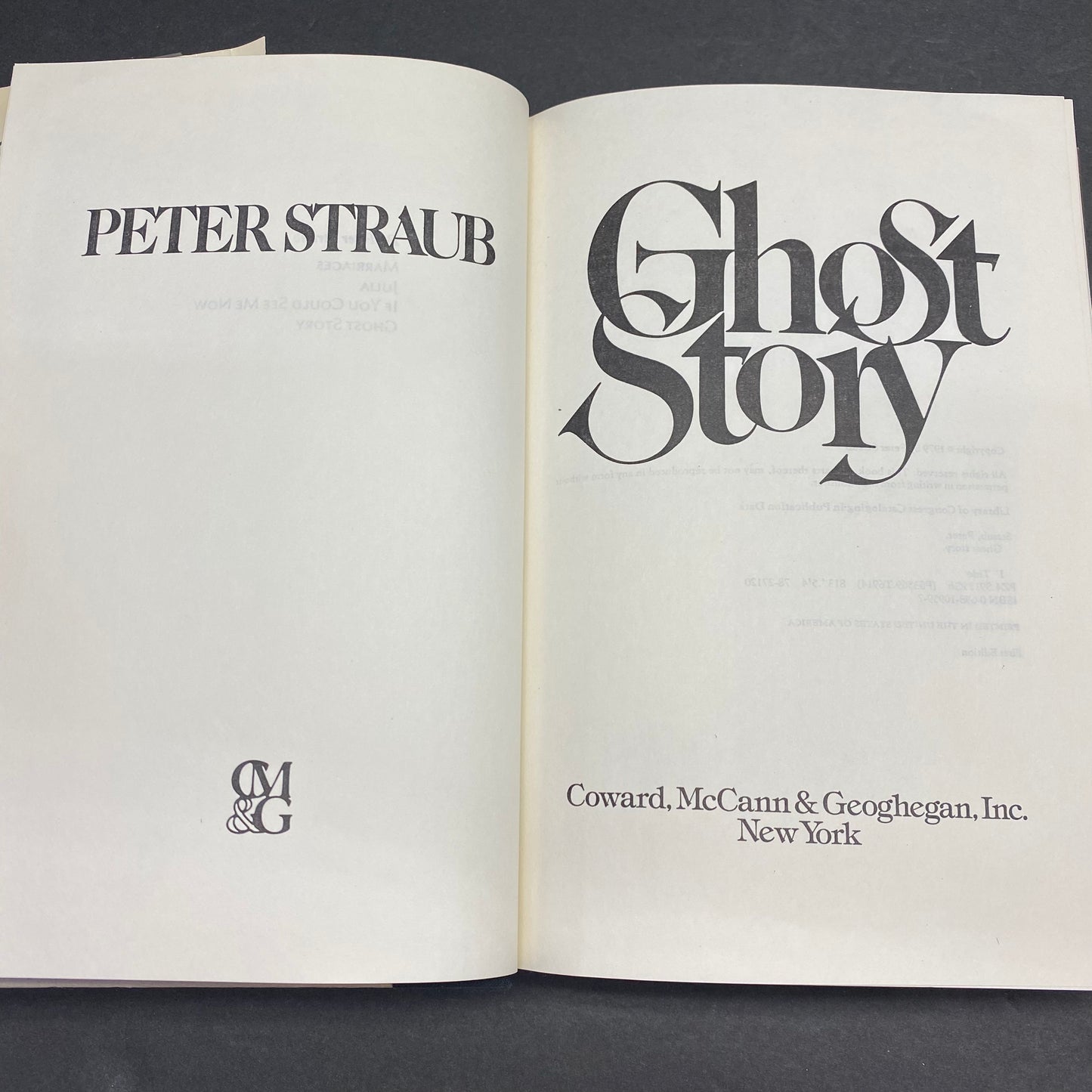 Ghost Story - Peter Straub - 1st Edition - 1979