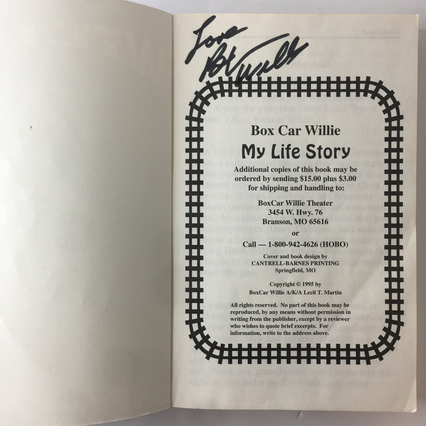 Boxcar Willie: My Life Story - Signed - 1995