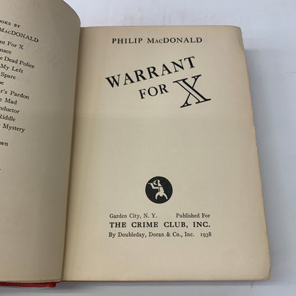 Warrant - Philip MacDonald - 1938