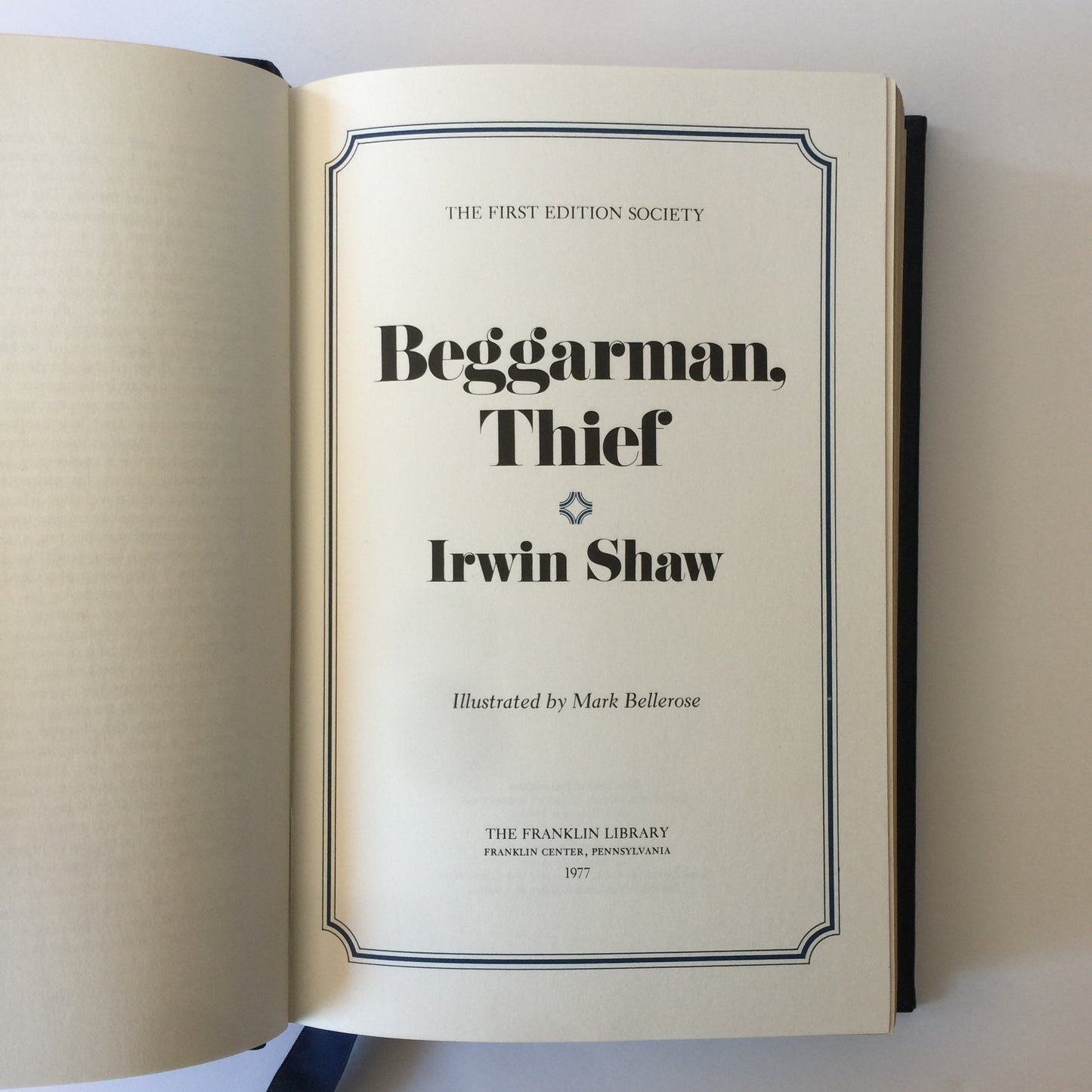 Beggarman Thief - Irwin Shaw - 1st Edition - Franklin Library - 1977