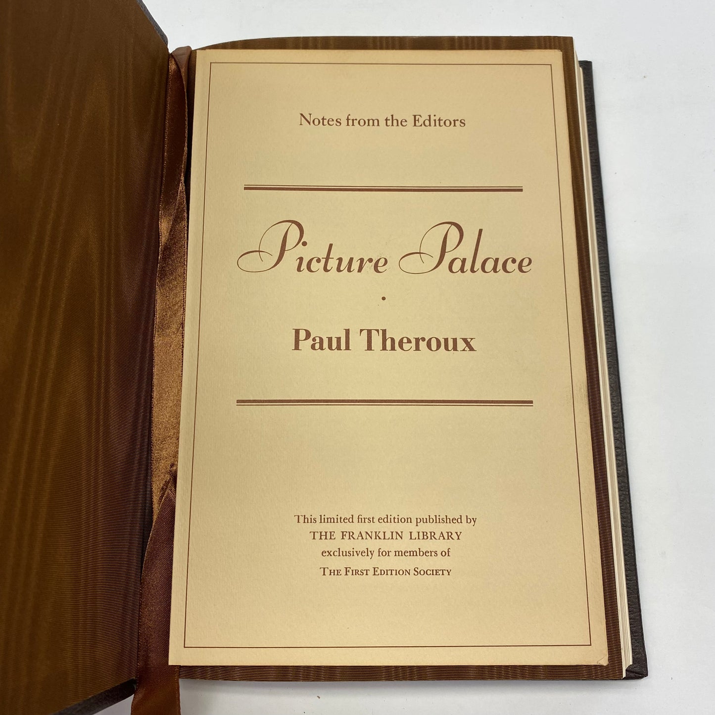 Picture Palace - Paul Theroux - 1st American - Franklin Library - 1978