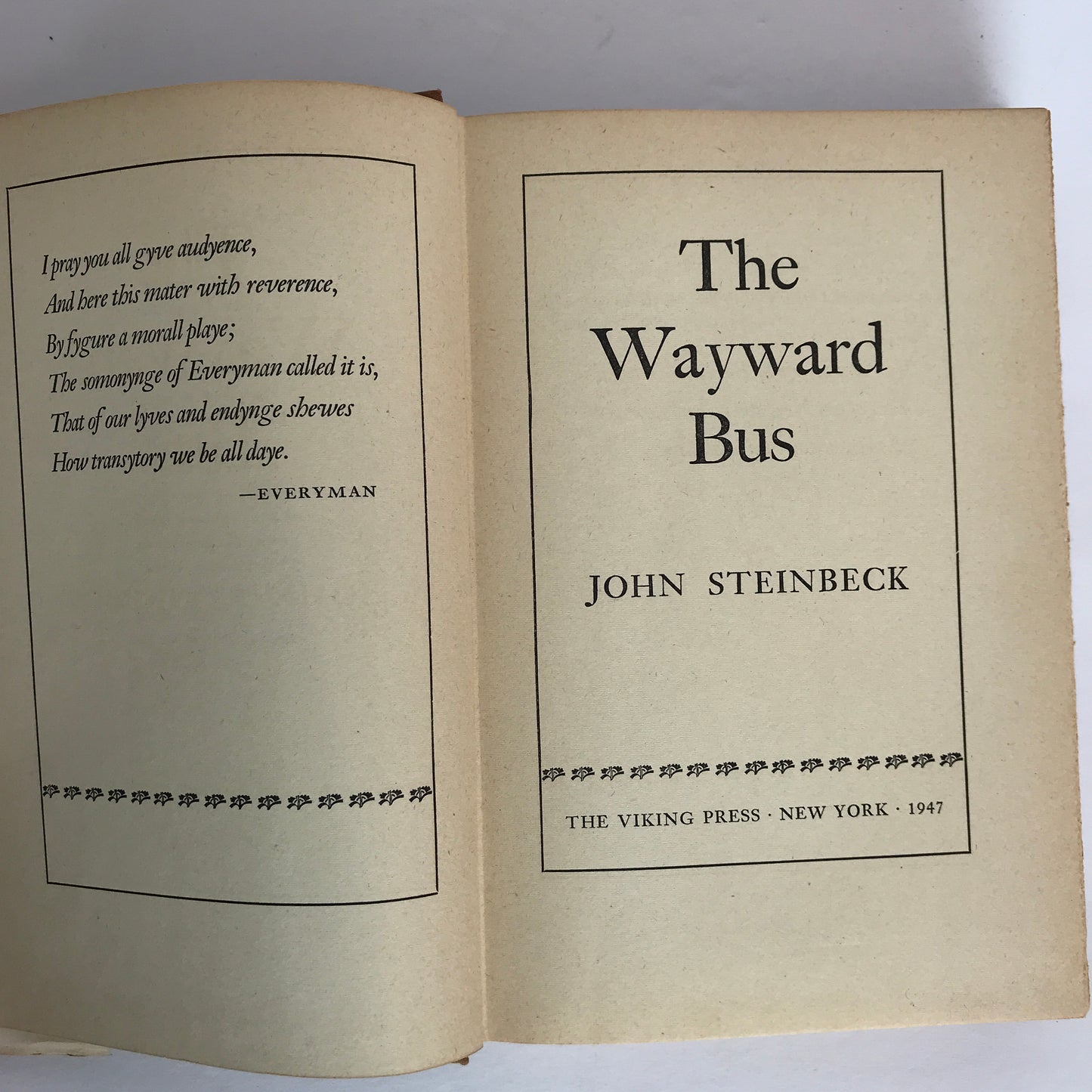 The Wayward Bus - John Steinbeck - Early Print, England Edition - 1947