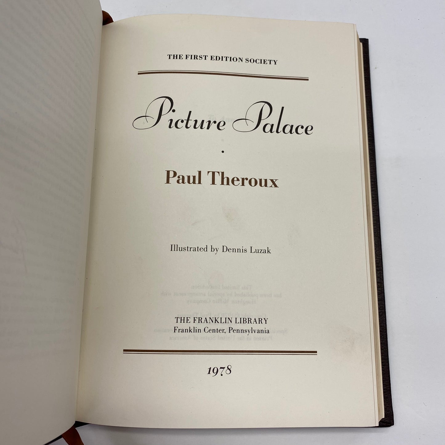 Picture Palace - Paul Theroux - 1st American - Franklin Library - 1978