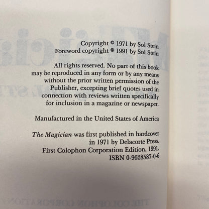 The Magician - Sol Stein - Signed - 1991