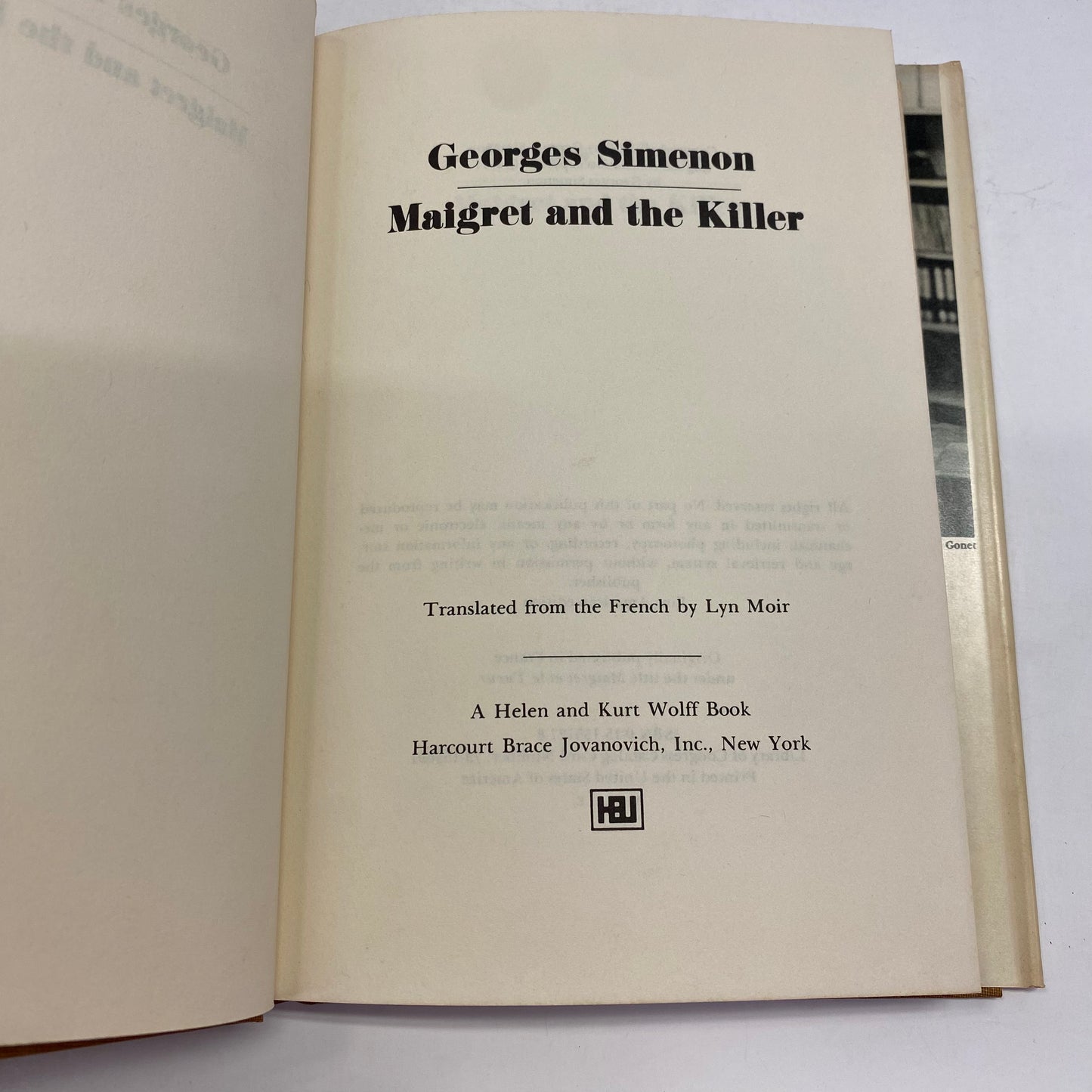 Maigret and The Killer - Georges Simenon - First American Edition - 1971