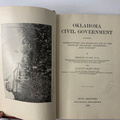 Oklahoma Civil Government - Charles Evan and Clinton Bunn - 1908