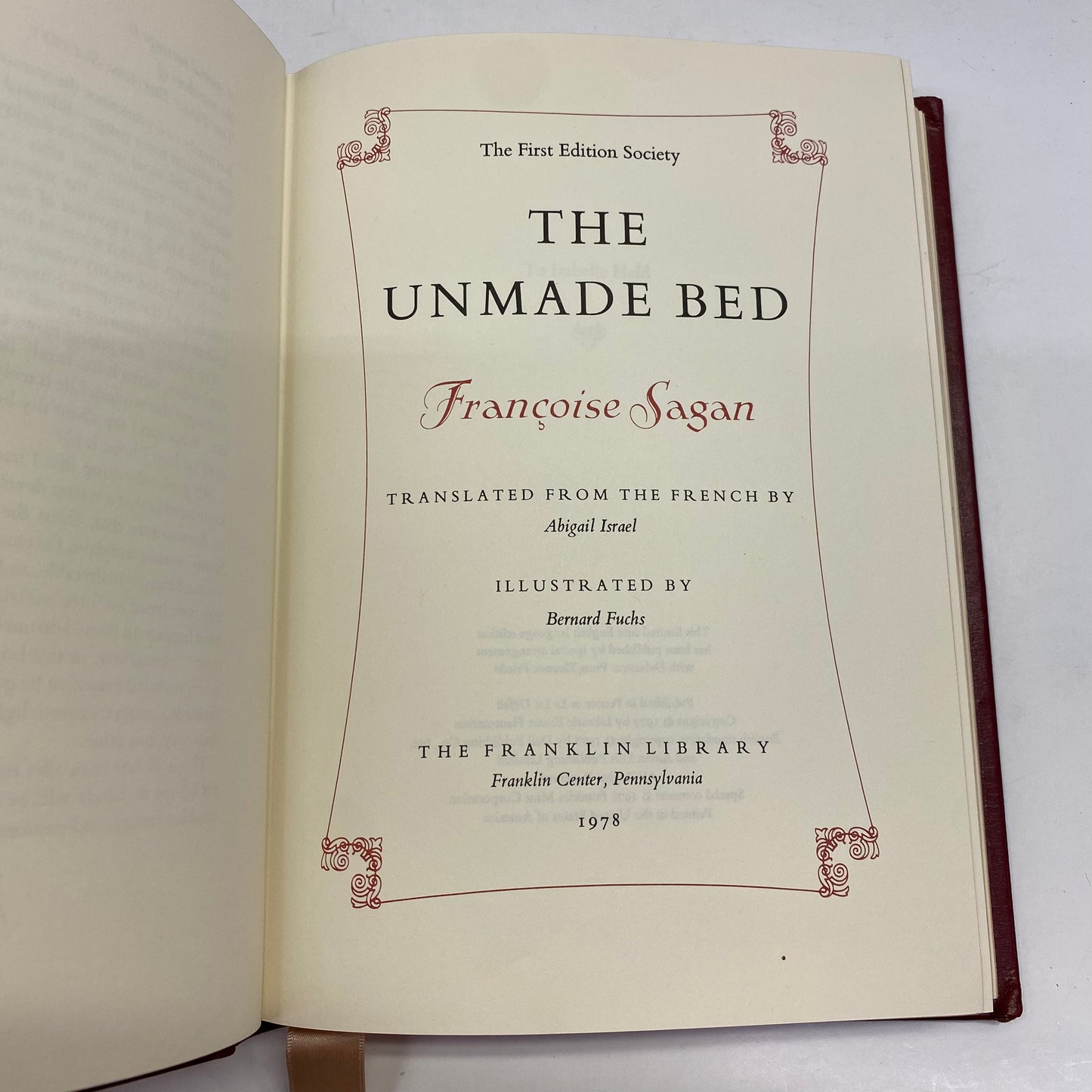 The Unmade Bed - Françoise Sagan - Franklin Library - First Edition - 1978