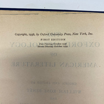 The Oxford Anthology of American Literature - William Rose Benét and Norman Holmes Pearson - 1st Edition - 1938